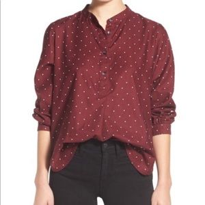 Madewell polka dot popover top